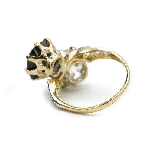 Bague 50 Bague Toi & Moi - Saphir, diamants 58 Facettes 1015