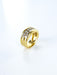 Bague 53 Bague double rangée de diamants en or jaune 58 Facettes