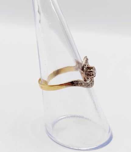 Bague 53.5 Bague tourbillon or jaune, platine et diamants (circa 1920) 58 Facettes A06335