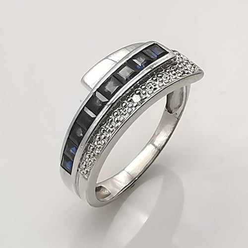 Bague 51 Bague Or jaune et Saphirs 58 Facettes