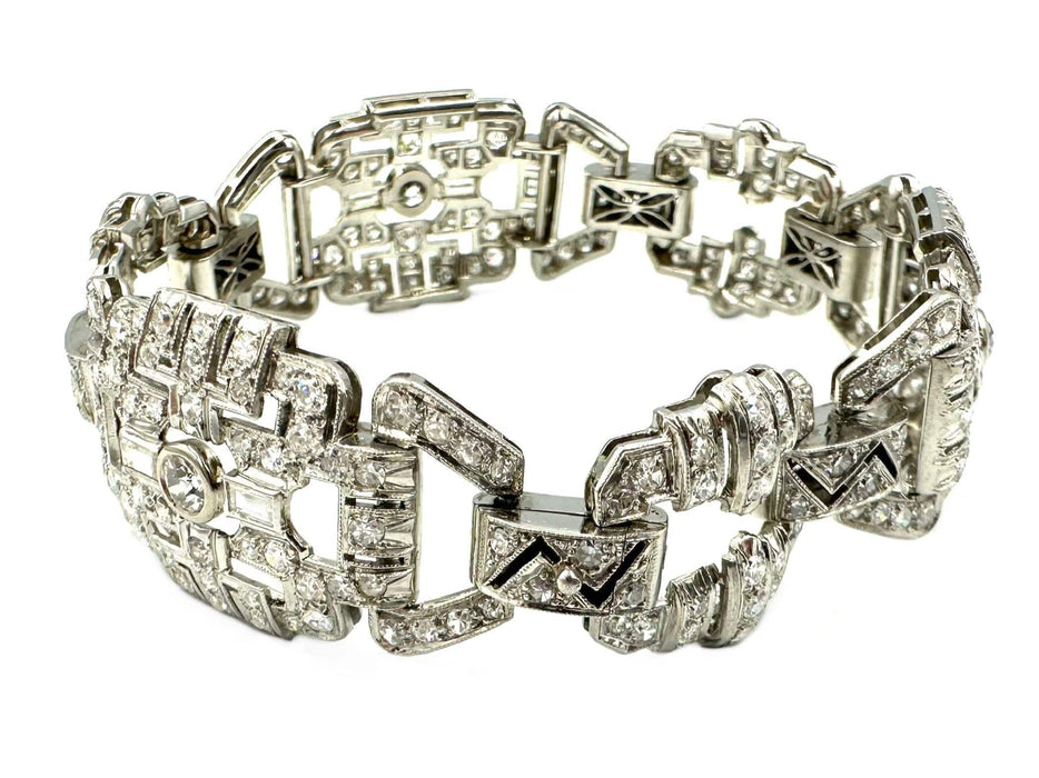 Bracelet Bracelet Art-Déco platine et diamants (8.5ct) 58 Facettes