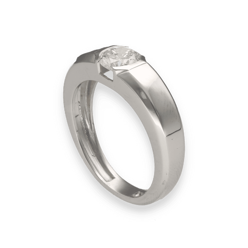 Bague 64 Bague Jonc Homme en Platine avec Diamant 1,21 ct – Certificat HRD – Taille 64 58 Facettes