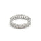 Bague 49 Alliance or blanc sertie de diamants 58 Facettes