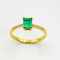 Bague 54 Bague solitaire en or jaune avec émeraude taille émeraude 58 Facettes 50304