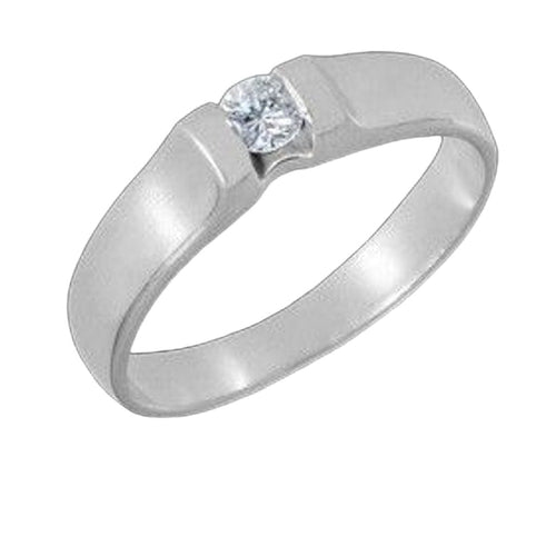 Bague 54 Bague Solitaire en or blanc, Diamant Naturel 58 Facettes AG-20M1522