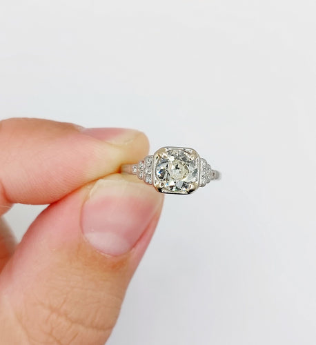 Bague 52 Bague solitaire art déco platine et diamant 58 Facettes A05698