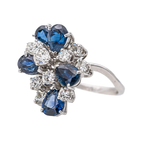 Bague 49 Bague Cocktail Or blanc Diamant, Saphir 58 Facettes 3263781CN