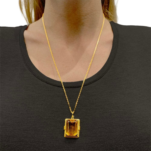 Pendentif Pendentif or jaune et citrine. 58 Facettes 35285