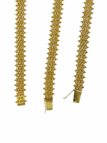 Bracelet Bracelet et collier portugais en or jaune 19 carats 58 Facettes