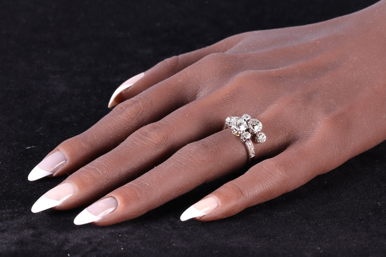 Bague 55 Grandeur impressionnante : bague victorienne Toi et Moi avec diamants de 2,57 ct 58 Facettes 24320-0163