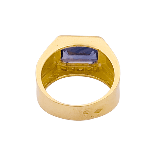 Bague 52 Bague or jaune et saphir ceylan 2,79 cts. 58 Facettes 34689