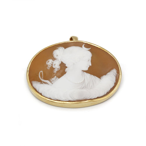 Broche Broche Pendentif or et camée Coquille 58 Facettes 240181R