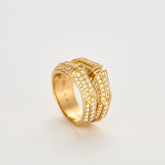 Bague 55 CARTIER - "bambou" bague or jaune et diamants 58 Facettes