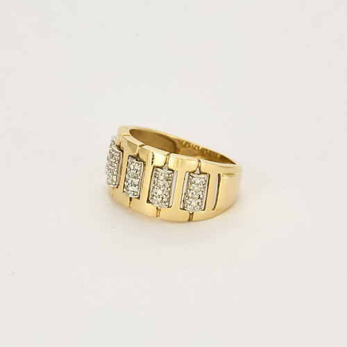 Bague 53 Bague en or jaune et or gris , diamants 58 Facettes CAN12052