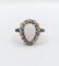 Bague 52 Bague pompadour antique or blanc 18k opale cabochon et diamants taille roses (circa 1900) 58 Facettes A05057