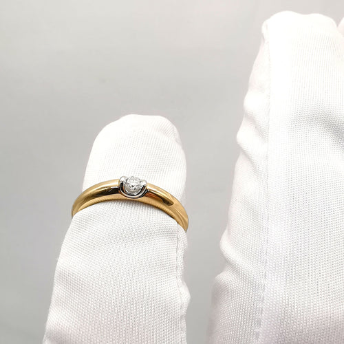 Bague 53 Bague solitaire en or jaune diamant 58 Facettes