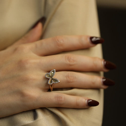 Bague Bague Messika Butterfly Or rose 18k avec diamants brillants. Taille 55 58 Facettes