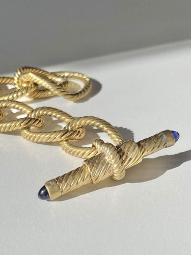 Bracelet Bracelet or jaune et saphirs 58 Facettes