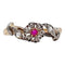 Bague 55 Bague marguerite antique or rose, rubis et diamants (c.1890) 58 Facettes A05453