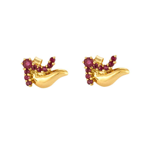 Boucles d'oreilles Boucles d'oreilles en or jaune et rubis 58 Facettes LP1164