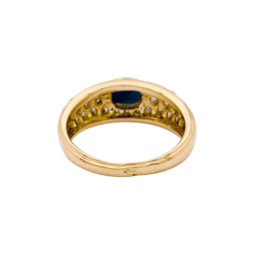 Bague 52 Bague vintage or jaune, diamants, saphir. 58 Facettes 34389