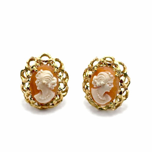Boucles d'oreilles Boucles d'oreilles vintage en or jaune et style camée 58 Facettes 50403