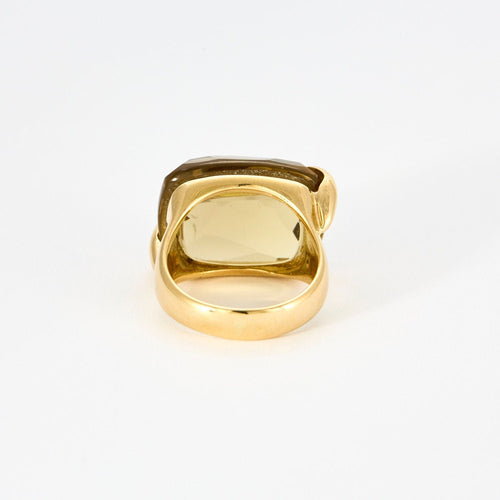 Bague 53 BAGUE CITRINE OR JAUNE 58 Facettes M8888