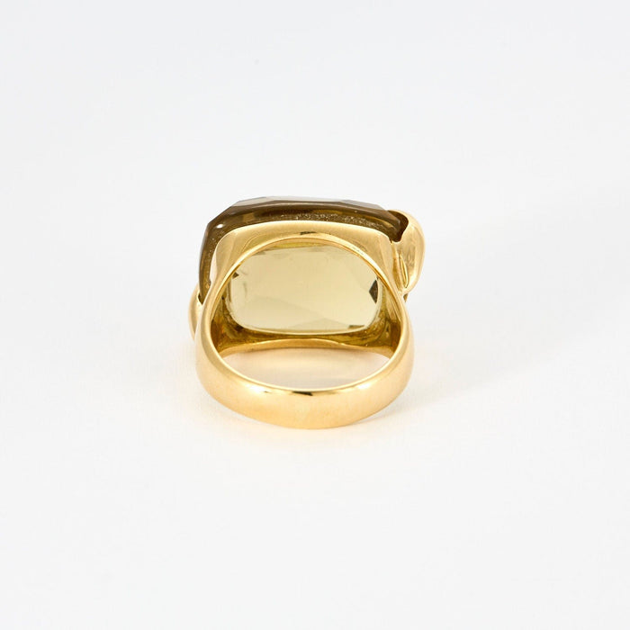 Bague 53 BAGUE CITRINE OR JAUNE 58 Facettes M8888