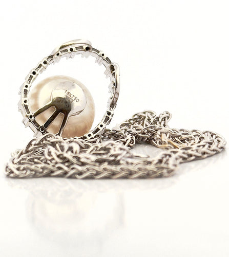 Collier Collier en or 18 carats diamants et perle de culture 58 Facettes