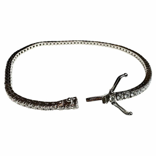 Bracelet Bracelet Tennis Diamants 3.4ct – Or blanc 18K – 8.8g 58 Facettes