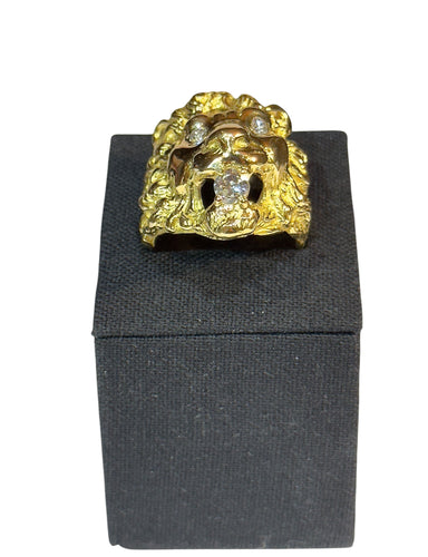 Bague 66 Bague Lion en or jaune 18 carats et diamants 58 Facettes
