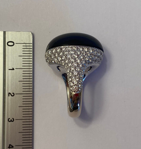 Chantecler - Anello Cherie in oro bianco 18k, onice e diamanti 