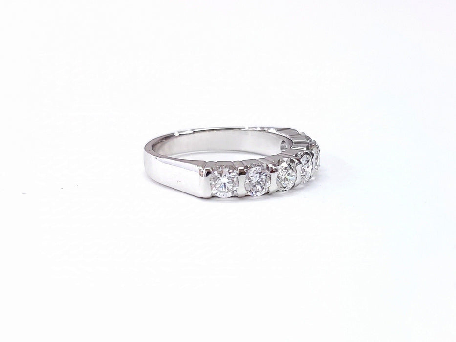 Bague 54 Demi alliance or blanc diamants 58 Facettes ALL.BAR-FA.46