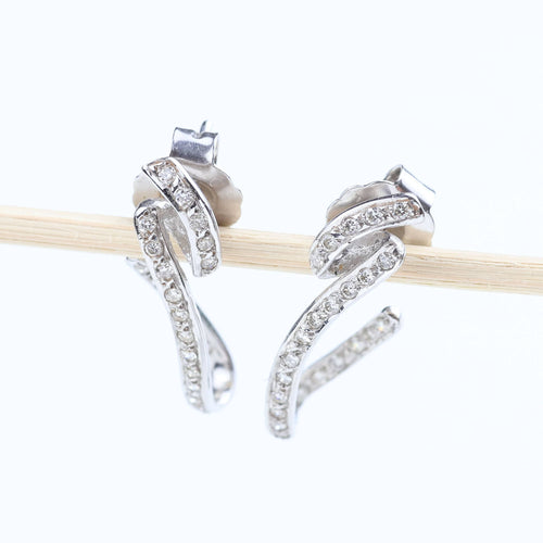 Boucles d'oreilles Pendientes - Pendientes en oro blanco 18k et diamants taille brillant 58 Facettes 131366F