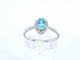 Bague Bague en or blanc avec une topaze bleue et des diamants naturels 58 Facettes 2367