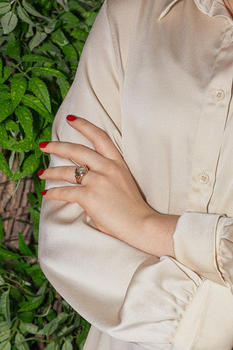 Bague 52 Bague  Dôme Or rose, Or blanc Diamant 58 Facettes 4311394CN