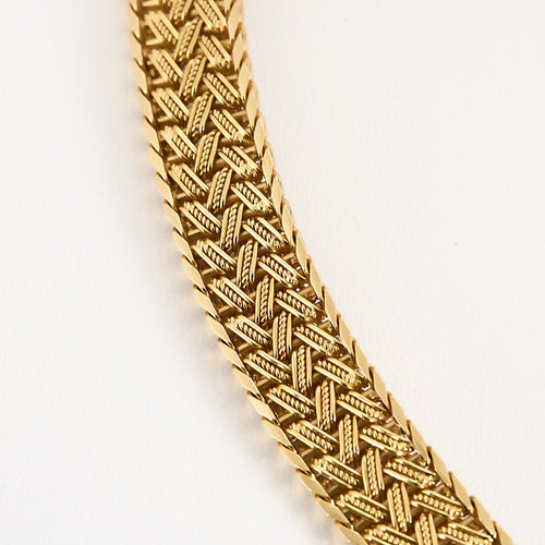 Colier neglijat din aur galben împletit 