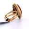 Bague 57 Bague corail en or jaune 58 Facettes