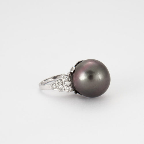 Bague SORTIJA ART DECO CON PERLA OSCURA de ORO 18K 58 Facettes Q538A (797)