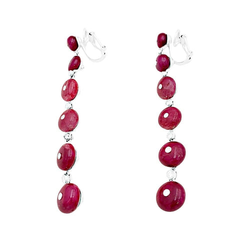 Boucles d'oreilles Boucles d'oreilles Repossi, or blanc, rubis et diamants. 58 Facettes 35093
