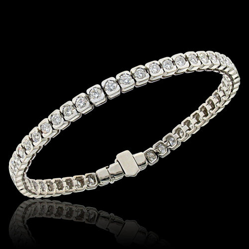 Bracelet Bracelet-bracelet tennis en or blanc, diamants naturels 4,29 ct 58 Facettes XG-900088