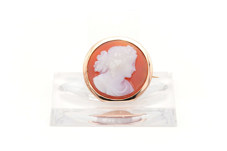 Broche Broche Napoléon III en or jaune sertie d'un camée en agate 58 Facettes B681
