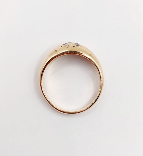 Bague 47 Bague bombée dôme or rose diamants serti étoilé (circa 1940) 58 Facettes A05459