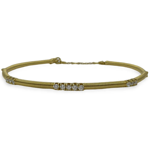 Bracelet Bracelet or jaune 18K et diamants 58 Facettes 00055901