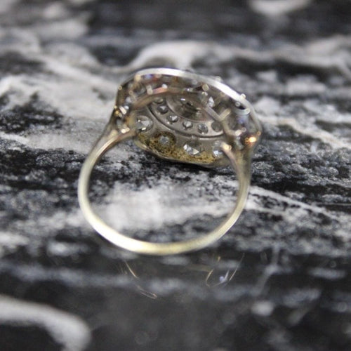 Bague 53 Bague Cible Art déco or blanc et diamants 58 Facettes