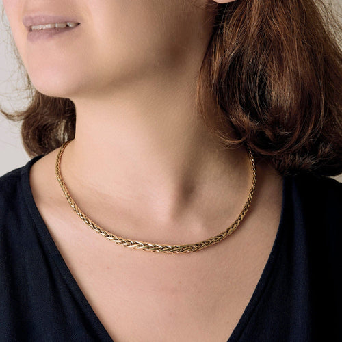 Collier Collier or jaune à maille palmier 58 Facettes SL5154