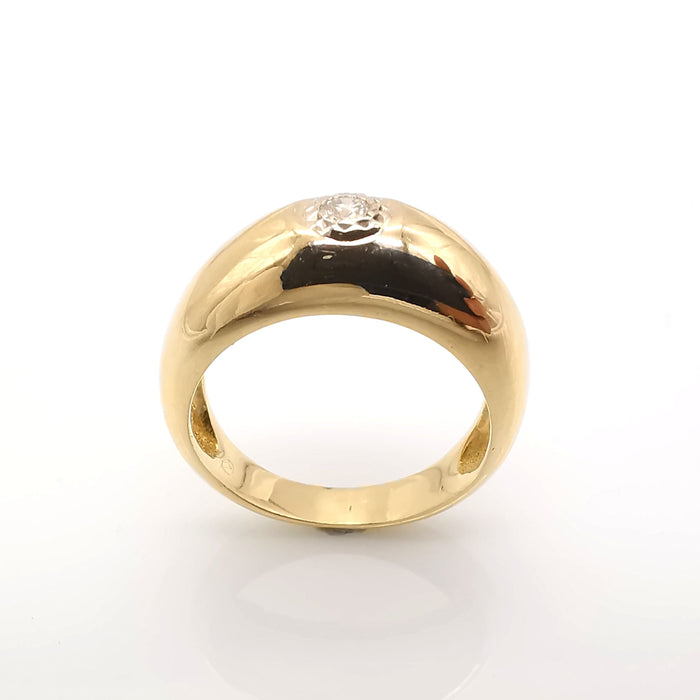 Yellow gold and diamond ring