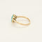 Ring 55 Yellow gold flower ring with turquoise stones 58 Facettes MONTE0352