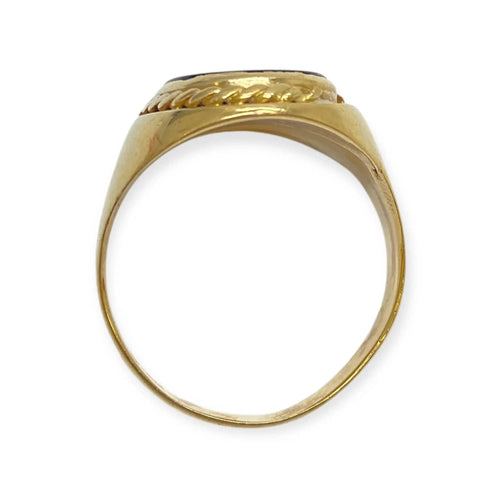 Bague 65 Chevalière onyx or jaune 58 Facettes 330083056