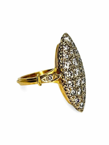 Marquise prsten od belog zlata i dijamanata 1,3 ct 